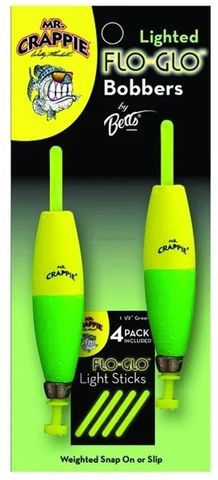 2-1/2" MR. CRAPPIE FLO-GLO LIGHTED SNAP-ON BOBBER 2PK