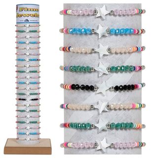 MULTI COLOR BEAD & STAR BRACELETS & DISPLAY