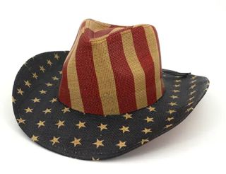 USA FLAG 2.0 COWBOY HAT BEIGE NAVY & RED