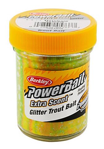 1.75 OZ POWER BAIT GLITTER TROUT BAIT RAINBOW