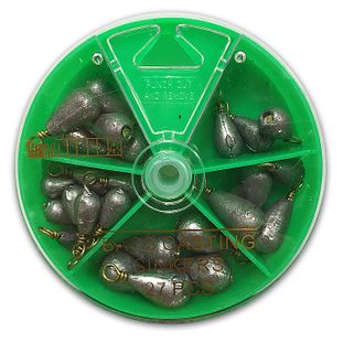 27 PC BASS CAST SINKER ASSORTMENT DIAL BOX