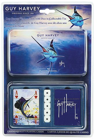 GUY HARVEY DICE AND CARD TIN SET