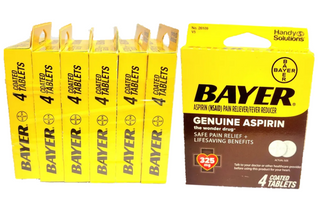 BAYER- GENUINE ASPRIN 325MG 4CT/6PKS