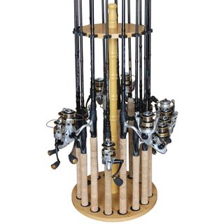ROUND WOODEN ROD RACK HOLDS 16