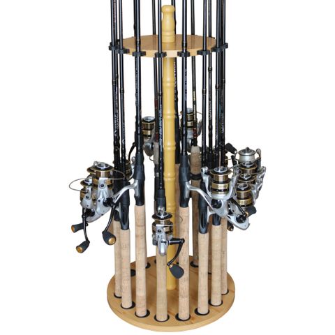 ROUND WOODEN ROD RACK HOLDS 16