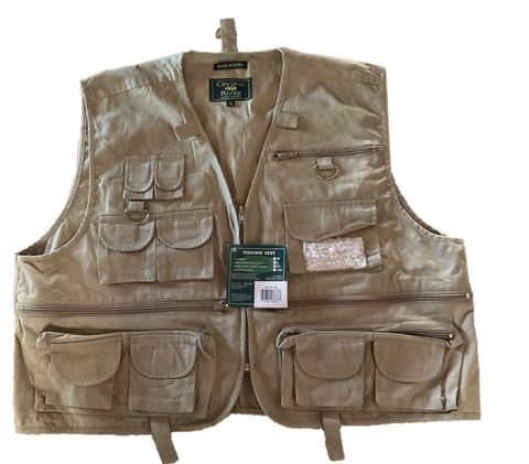 CRYSTAL RIVER UTILITY VEST SIZE XL 17 POCKETS 100% COTTON