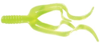 4" SPLIT DOUBLE TAIL CHARTREUSE 10PK