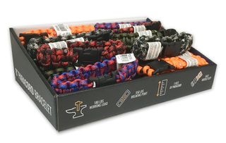 36 PC DISPLAY 8" PARACORD BRACELET ASSORTED COLORS