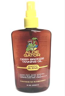 8 OZ ALOE GATOR EXOTIC BLEND DEEP BRONZE TANNING OIL