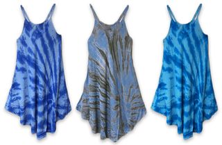 **D** TIE DYE COVER UP DRESS W/ SPAGHETTI STRAPS SIZE  ASST. COLORS/ SIZES