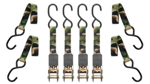 1"X8' STANDARD DUTY RATCHET STRAPS CAMO 4PK