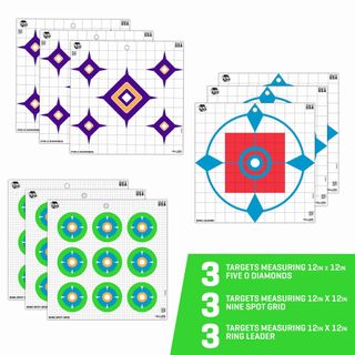 12"X12" EZ AIM FUN DIALING IN ASSORTED PAPER TARGETS 9PK