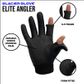 ELITE ANGLER GLOVES SIZE LARGE - BLACK