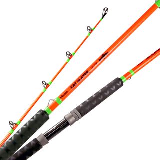 7-1/2' CAT SLAYER CUSTOM CATFISH CASTING ROD 2PC MH UV ORANGE