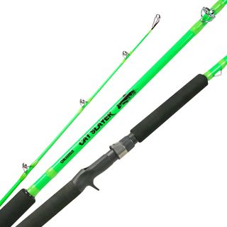 7-1/2' CAT SLAYER CATFISH CASTING ROD 2PC MED. UV GREEN