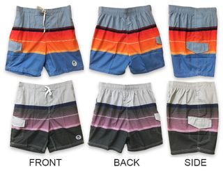 19" MEN'S MULTI COLOR E-BOARD SWIM SHORTS S-XL