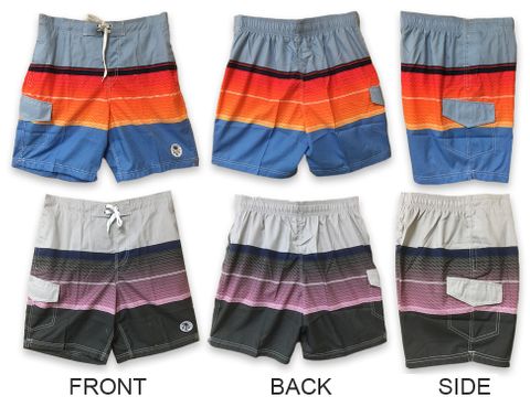 **WSL** 19" MEN'S MULTI COLOR E-BOARD SWIM SHORTS S-XL