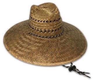 PALM LEAF LIFEGUARD STRAW STYLE HAT