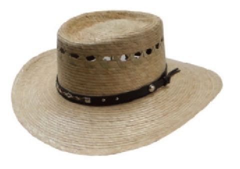 PALM LEAF GALLERA HAT W/BAND