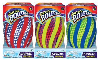 7" OUTD'R BOUND SPIRAL FOOTBALL ASST. AGES: 2+