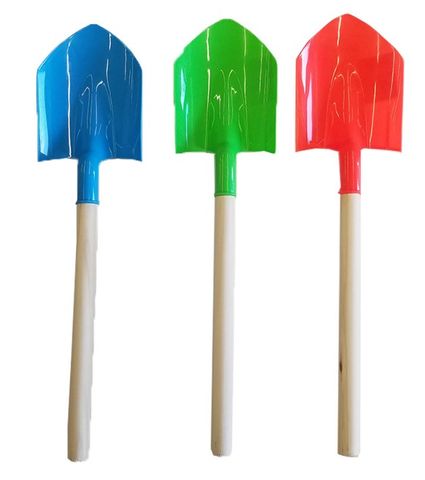 18.5" WOODEN HANDLE PLAY SHOVEL ASST. COLORS