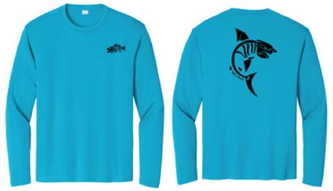 FINZ & BONZ SHARK LONGSLEEVE SHIRT BLUE ASSORTED SIZES M-XXL