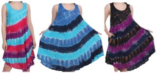 TRI-COLOR COVER UP DRESS ASST. COLORS (ONE SZ FITS MOST)