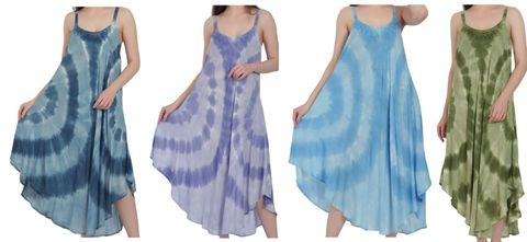 COVER UP SUN DRESS WITH ADJUSTABLE STRAPS (ASSORTED SIZES S/M & L/XL)