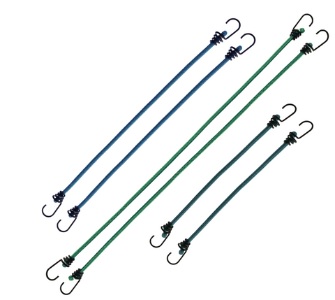 ASSORTED BUNGEE CORDS - 6 PACK