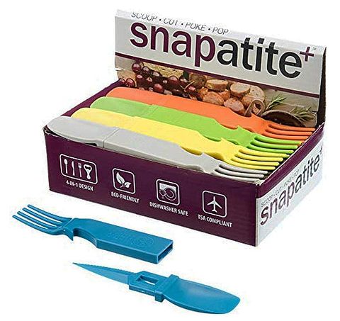 **WSL** 4 IN 1 DETACHABLE UTENSIL FORK, KNIFE, SPOON, BOTTLE OPENER - 24PC DISPLAY