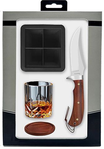 OLD TIMER HUNTING KNIFE/WHISKEY GLASS COMBO