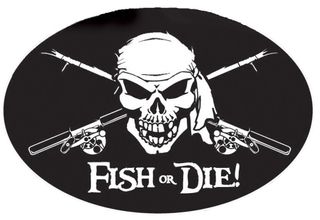 **WSL** FISH OR DIE DECAL OVAL MEDIUM GRGF