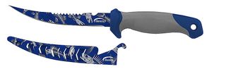 6" STAINLESS STEEL FLEX FILLET KNIFE BLUE FISH SKELETON