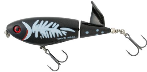 1/2 OZ SPIN'N IMAGE TOPWATER BAIT BLACK WHITE HERRING 3-1/2"