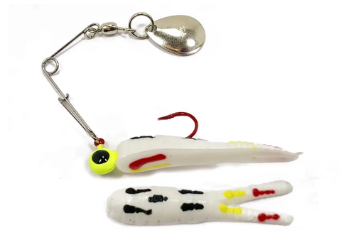 1/16 OZ BLEEDERS SPLIT TAIL-SPIN VALUE PACK WHITE COACH DOG