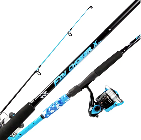 6-1/2' FINCHASER-X SPINNING COMBO SKY BLUE & BLACK 2PC   *03-01-2026