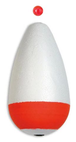 4" SLIP PEAR FLOAT W/BEAD WEIGHTED - RED/WHITE