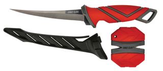 6" FILLET STAINLESS STEEL KNIFE WITH SHARPENER AND SHEATH