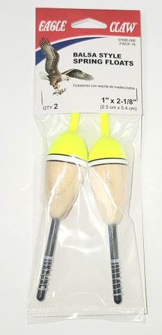 1"X2-1/8" BALSA STYLE SPRING FLOATS 2PK