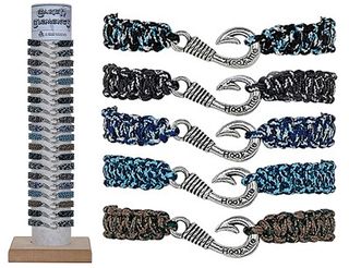 **WSL** FISH HOOK PENDANT ON PARACORD SLIDE KNOT BRACELET