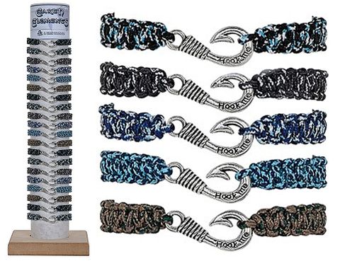 **WSL** FISH HOOK PENDANT ON PARACORD SLIDE KNOT BRACELET