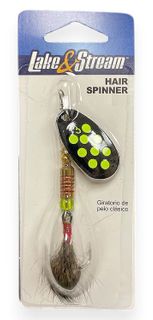 1/8 OZ HAIR SPINNER BLACK / CHARTREUSE