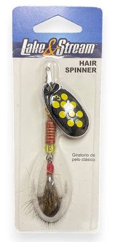 1/8 OZ HAIR SPINNER BLACK / YELLOW