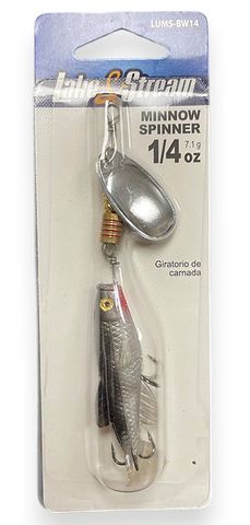 1/4 OZ MINNOW SPINNER BLACK / WHITE