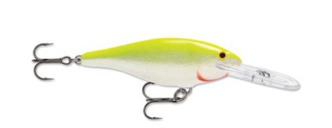 2" SHAD RAP 05 CRANKBAIT- 3/16 OZ - SILVER FLUORESCENT CHARTREUSE