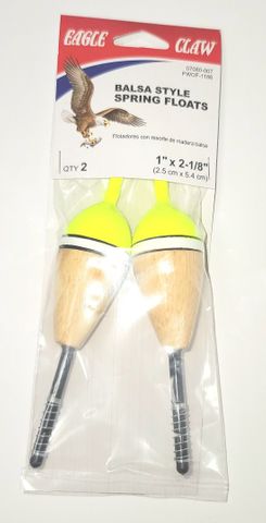 1"X2-1/8" BALSA STYLE SPRING FLOATS 2PK