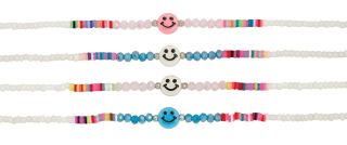 CRYSTAL BEAD AND FIMO WITH SMILE FACE PENDANT ASSORTED