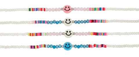 CRYSTAL BEAD AND FIMO WITH SMILE FACE PENDANT ASSORTED