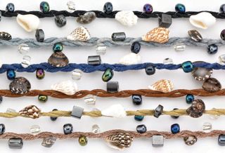 BEAD & SHELL ADJUSTABLE ANKLET ASSORTED