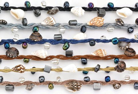 BEAD & SHELL ADJUSTABLE ANKLET ASSORTED